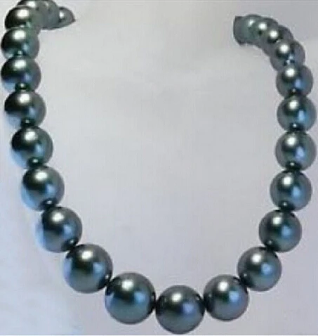 REAL NATURAL 18" AAA+ 11-12MM TAHTIAN BLACK PEARL NECKLACE