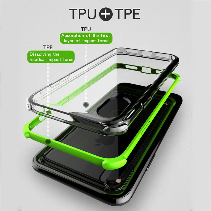 PZOZ For Apple iPhone X Case Cover Bumper 360 Shockproof Accessories Luxury Clear Silicone Housing iPhoneX 10 Phone |
