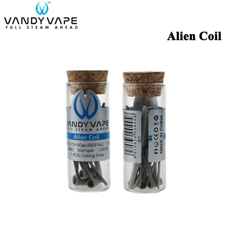 Оригинальный Vandy Vape Alien Coil 26ga(A1)x3 и 30ga SS316L 0 28 Ом для Vandyvape электронная сигарета RTA RBA