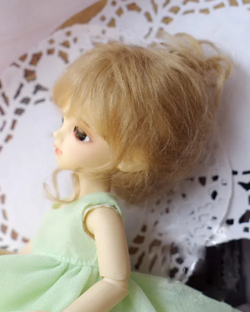 BJD куклы парики молочный чай коричневый Updo мохер для 1/3 1/4 1/6 1/8 DD SD MSD YOSD длинные