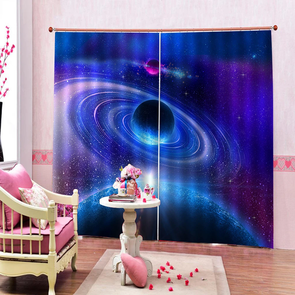 Водонепроницаемая оконная занавеска Cosmos Planet Galaxy 75x166 см 2 шт. драпировка декор для