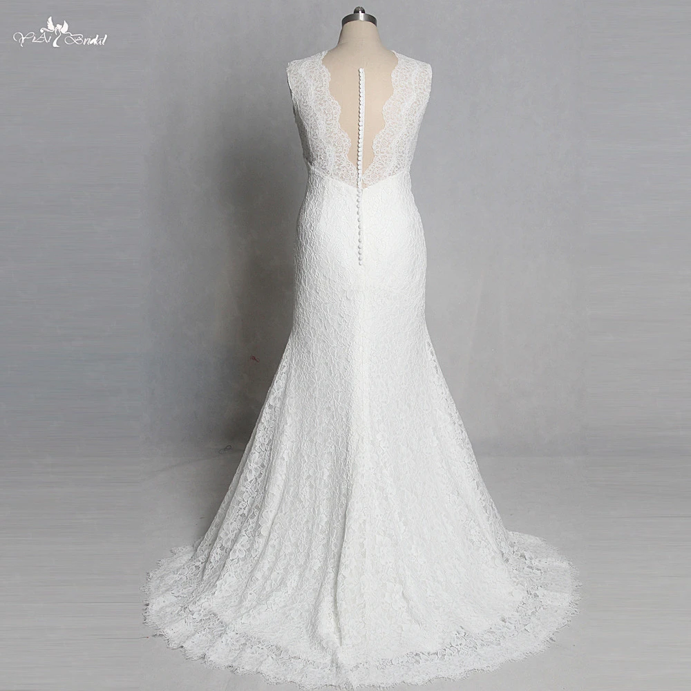 RSW1347 реальные фотографии Yiaibridal без рукавов с V-образным вырезом Свадебное платье