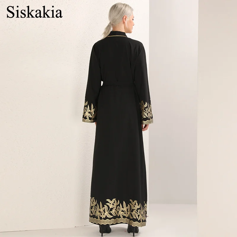 Siskakia 2019 элегантный кардиган с цветочным рисунком халат абайя для женщин Ближнего