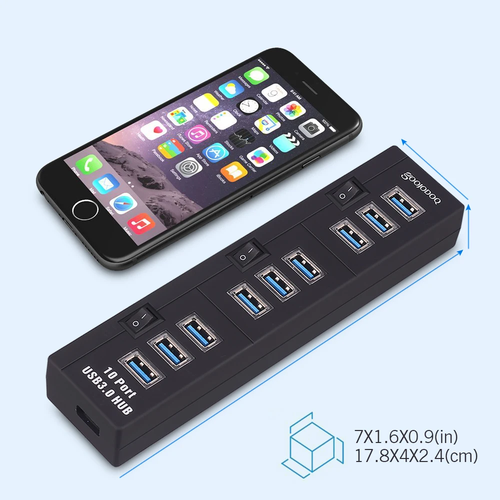 10 портовый USB концентратор 3 0 5 В 2 А адаптер питания зарядное устройство с