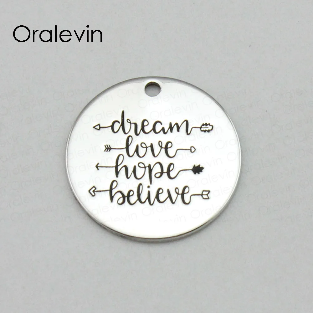 Вдохновляющие Подвески DREAM LOVE HOPE BELIEVE с гравировкой Женский расширяемый