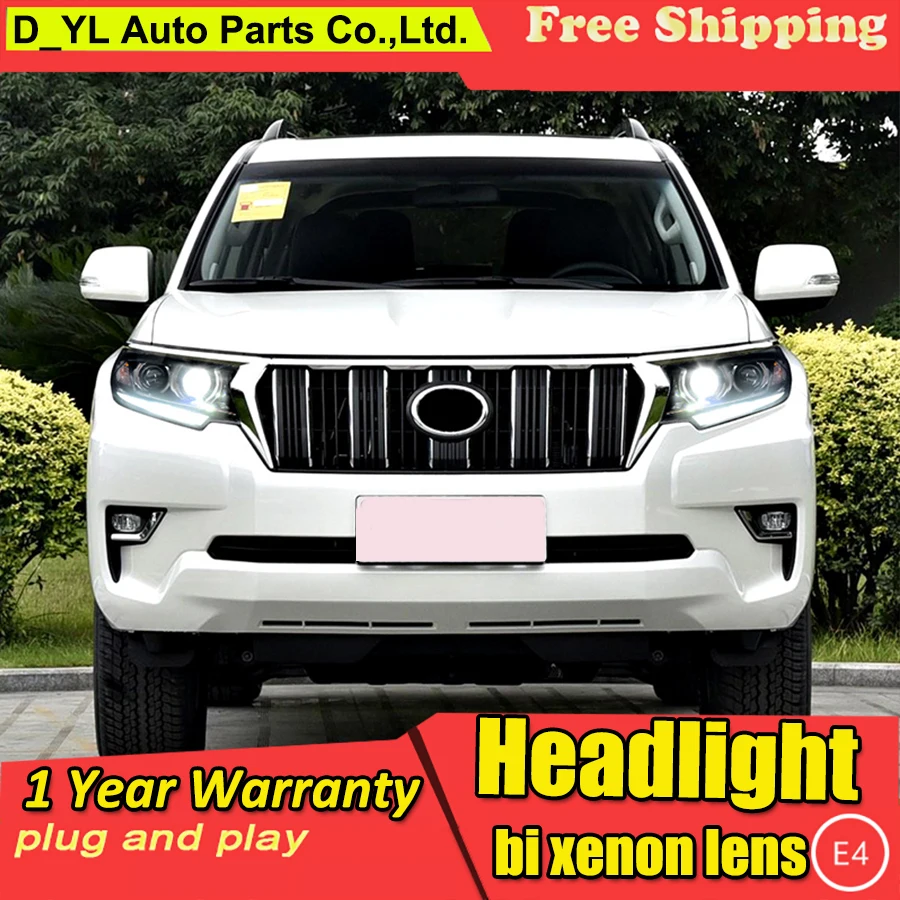 Car Styling For Toyota Prado Headlights 2018 LED Head lamp DRL High Low Full Double lens Automobile Accessories | Автомобили и