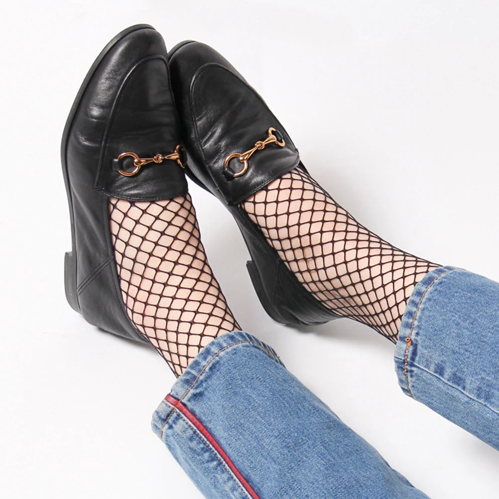 Women Ladies Girls High Heels Sox Fashion Harajuku Solid Black Breathable Fishnet Socks Cool Female Sexy Nets | Женская одежда