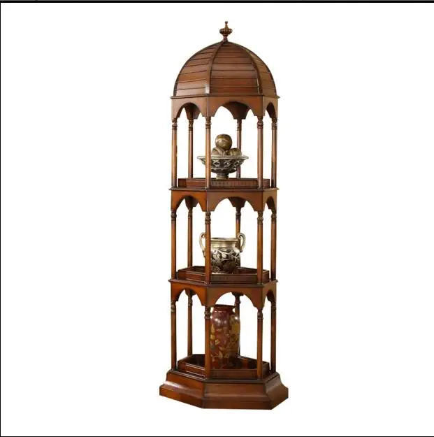 

American style creative storage display rack of European solid wood shelves