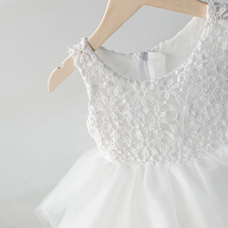 Милое летнее платье для танцев младенцев Одежда девочек кружева Слои кекс