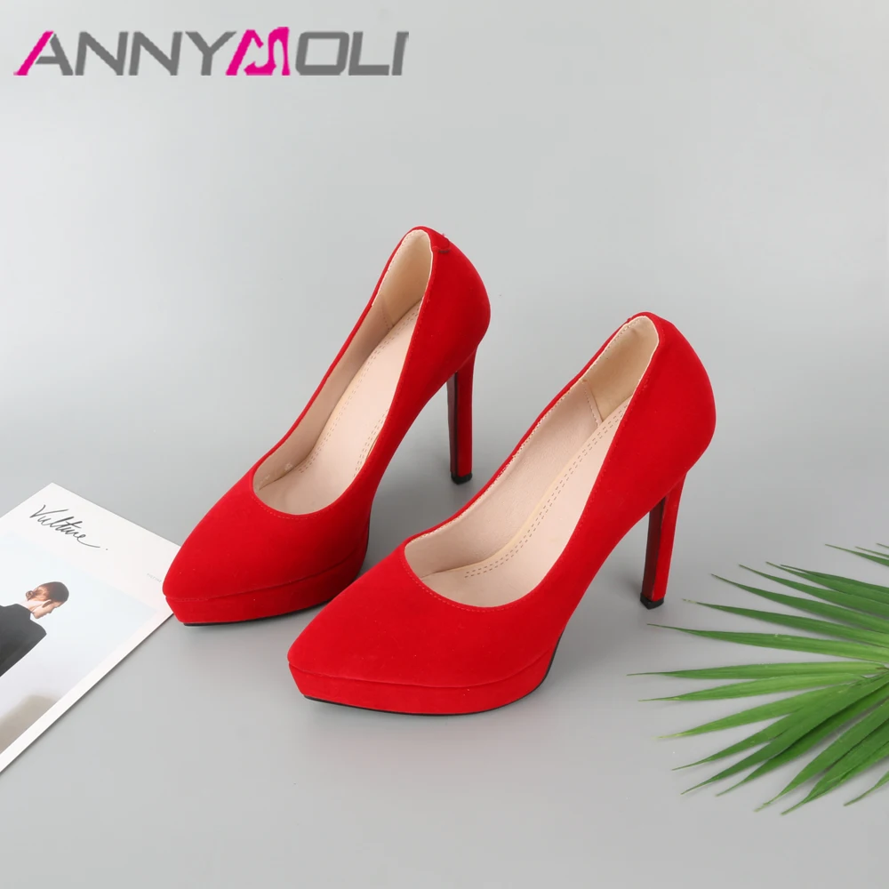ANNYMOLI женские туфли на платформе и высоком каблуке сексуальные очень