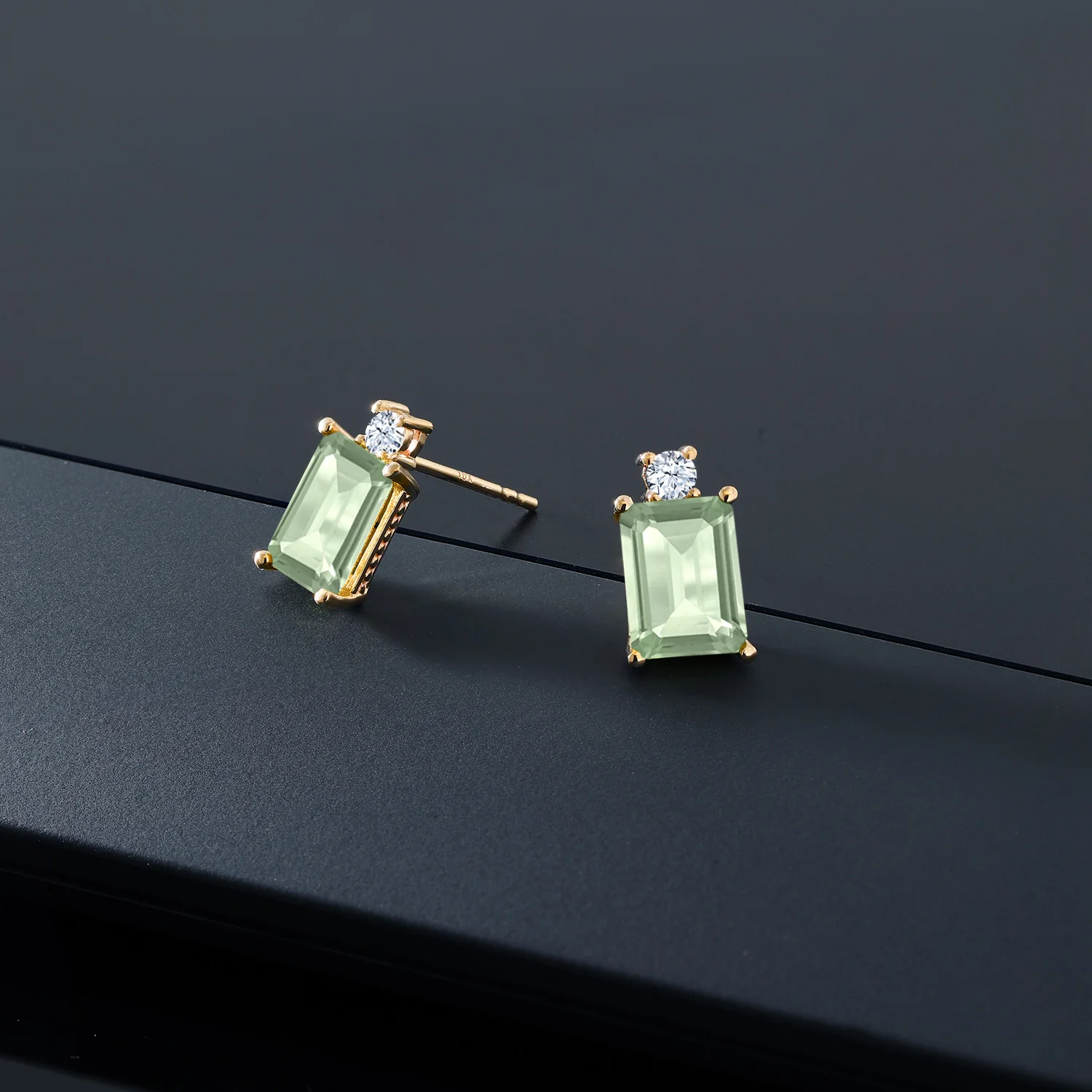 GemStoneKing женские простые элегантные серьги 3 10 Ct Изумрудное кольцо натуральный