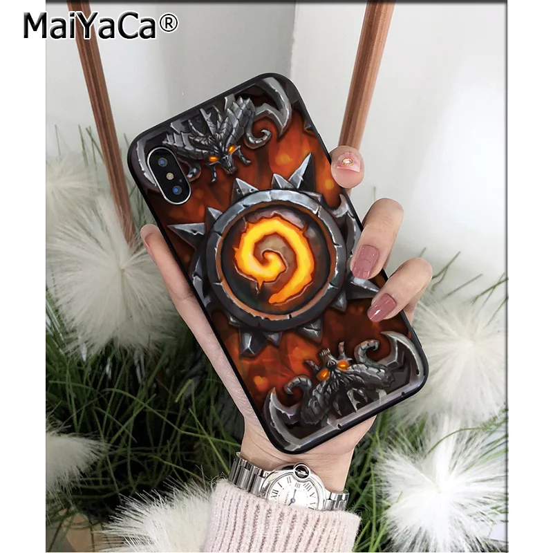 Силиконовый чехол для телефона MaiYaCa Hearthstone мягкий черный из ТПУ Apple iPhone 8 7 6 6S Plus X XS