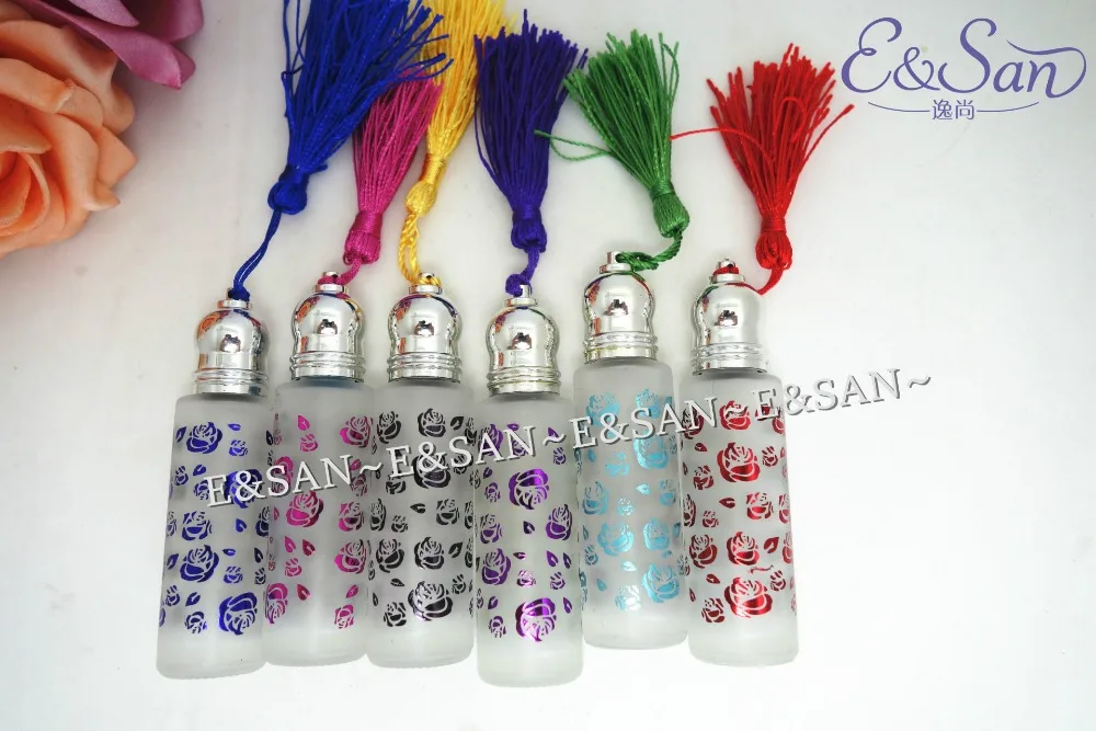 

wholesale FZ51CJ-10ML Frosting bronzing straight round glass empty perfume bottle 100pcs/lot