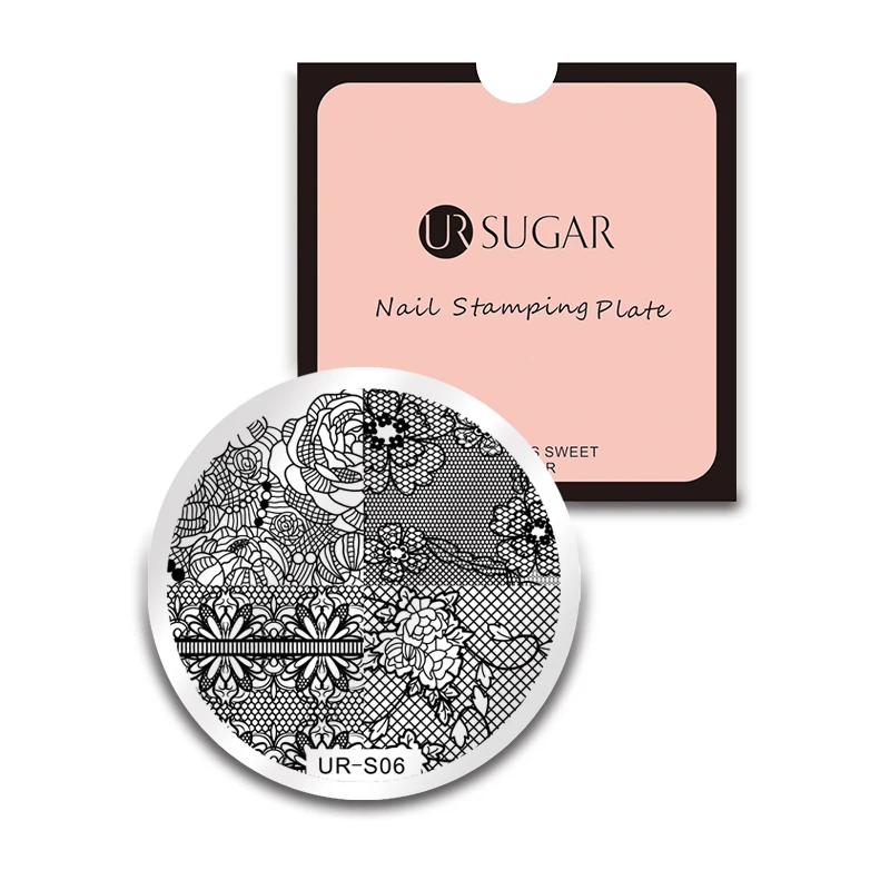 Ur Sugar шаблон для штамповки ногтей Цветочные весенние растения кружева РОЗА Подсолнух Лаванда игрушка маникюр Дизайн ногтей DIY изображения пластины трафарет