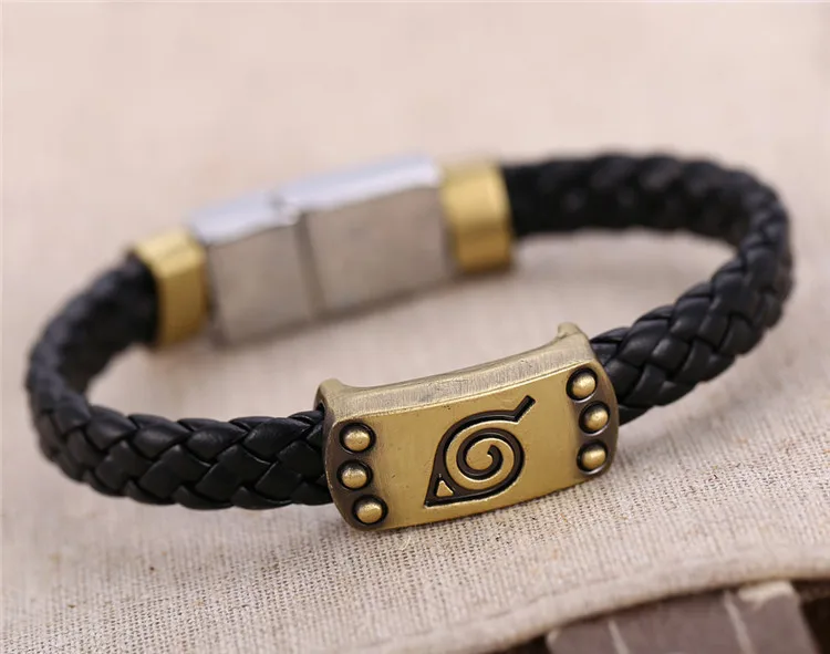 J Store Kids Toys Cartoon Anime bracelet Konoha Sharingan Wrist braid leather jewelry | Украшения и аксессуары