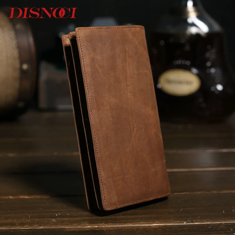 Кошелек DISNOCI из натуральной кожи большой емкости длинный мужской | Багаж и сумки