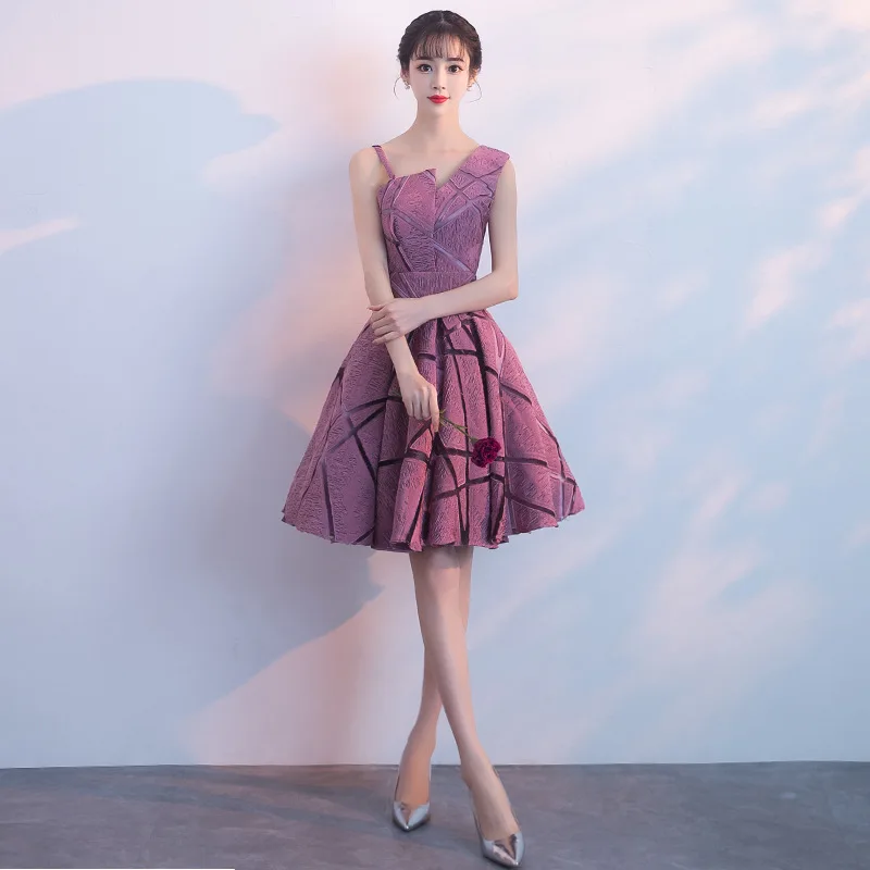 picture pink Ruthshen/бордовое, серое, розовое, красное платье без рукавов, простое платье до колена, vestido de festa Curto, новое короткое платье на выпускной - Цвет: picture pink