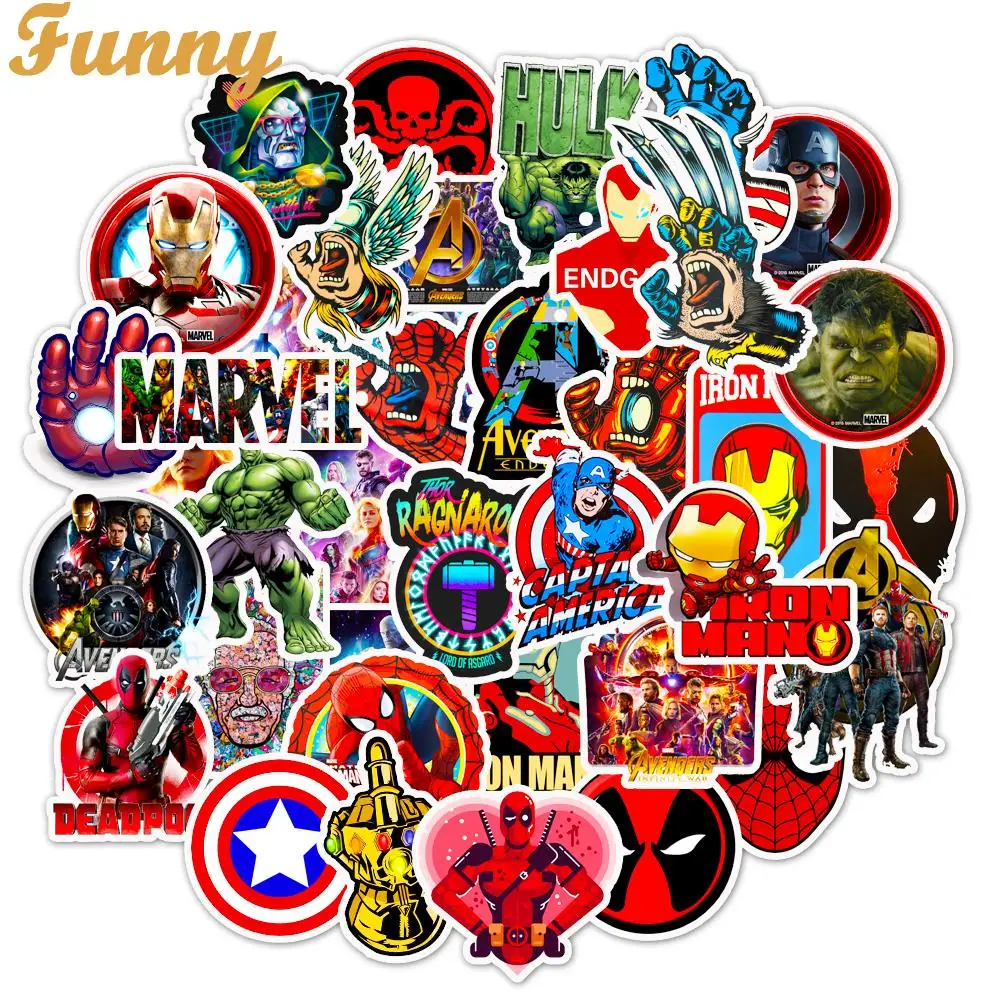AZ018(50Pcs) 50 шт Мультяшные наклейки Marvel игрушки-Супергерои для детей забавные наклейки Декорации для DIY ноутбука чемодан для скейтборда - Цвет: AZ018(50Pcs)
