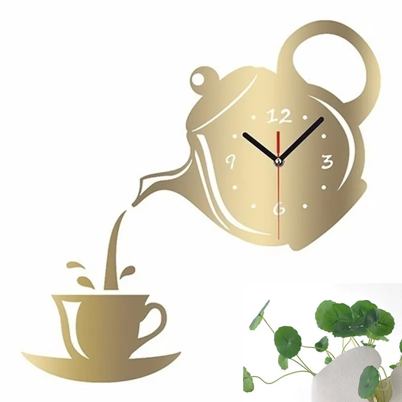 Wall Clock Coffee Cup Shape Decoration Kitchen Living Room Home | Дом и сад
