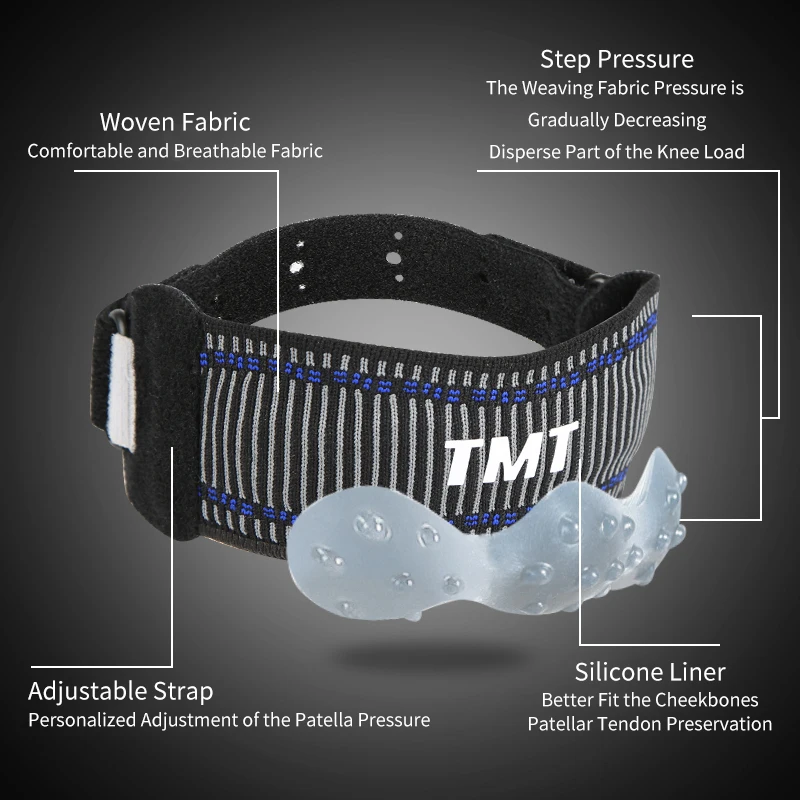 TMT поддержка колена для спорта защита коленной чашечки Поддержка Brace дышащий Баскетбол Бег волейбол Регулировка гранулированный силикон