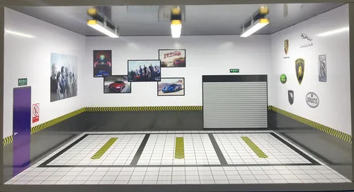 1:18 имитационная модель автомобиля из сплава, модель подземного гаража, автостоянка, модель сцены, игрушка, Пылезащитная витрина - Цвет: S7-3