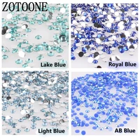 zotoone 1000pcslot rhinestones 3 5mm blue crystals ab stones non hotfix back iron on nails art decorations for clothes shose c