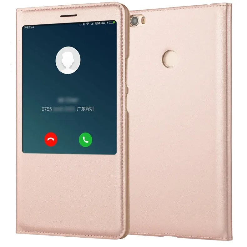 Роскошный кожаный флип-чехол для телефона, чехол для Xiaomi Mi Max Max2 Max 3, чехол для мобильного телефона, чехол с окошком спереди