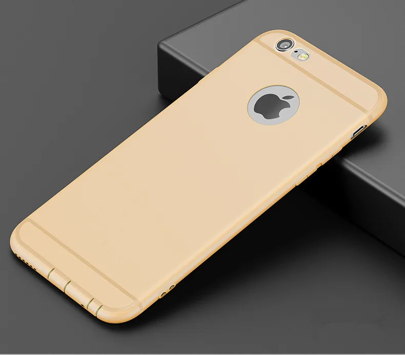 Роскошный Матовый Мягкий силиконовый чехол для iPhone 6, чехол s, 6s Plus, 5, 5S, 6, 6 s, 6 Plus, карамельные цвета, полный чехол для iPhone 7, 7 Plus, чехол Plu - Цвет: Beige