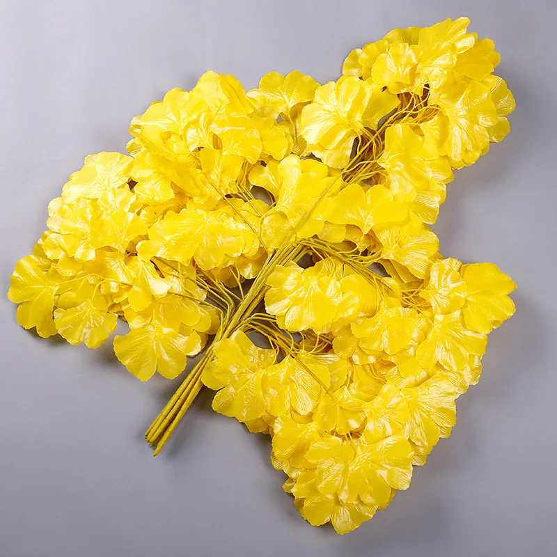 Новинка искусственные зеленые листья Ginkgo Biloba 12 шт./компл. растения для свадебной