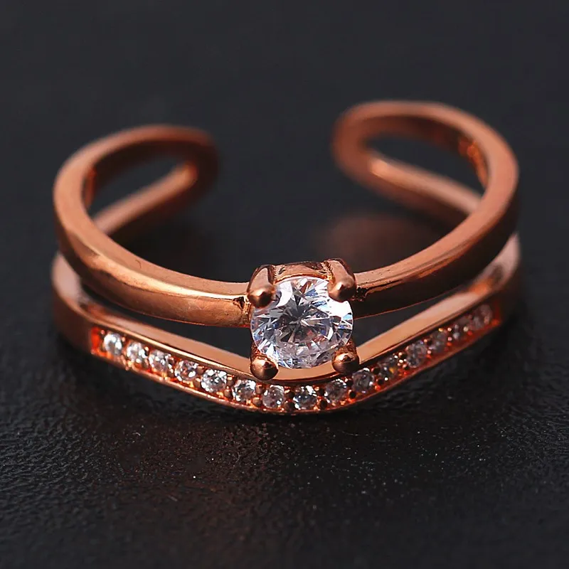 2018 Special Offer Limited Anel Masculino Rings Anillos 11.11 Fire Double Heart Zircon Glamour Lady Ring Adjustable Opening 925 | Украшения