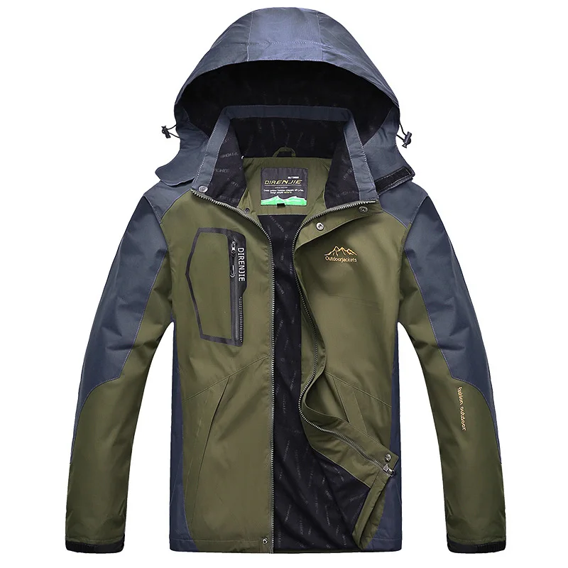 Army Green TIEPUS весенняя и осенняя новая мужская куртка для путешествий с капюшоном, ветрозащитная Водонепроницаемая мужская верхняя одежда, тонкие повседневные куртки размера плюс 4XL, 5XL - Цвет: Army Green