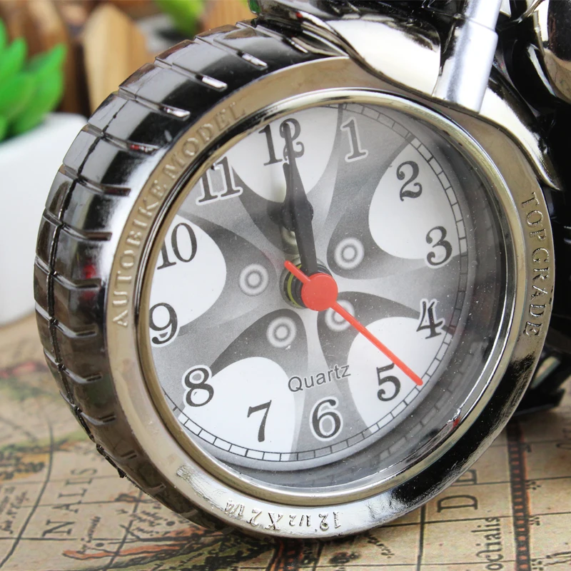 Motorcycle Alarm Clock Retro Creative Table Home Deco Spray Paint Models Modeling Student Gifts | Дом и сад