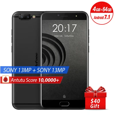 Мобильный телефон Ulefone Gemini Pro, 4 ГБ, 64 ГБ, MTK6797 Deca Core, 5,5 дюймов, FHD, Android 7,1, двойная задняя камера, 13 м+ 13 МП, отпечаток пальца, 4G, смартфон