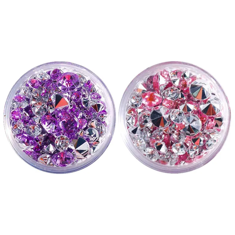 Разноцветные прозрачные стразы для дизайна ногтей акриловые камни