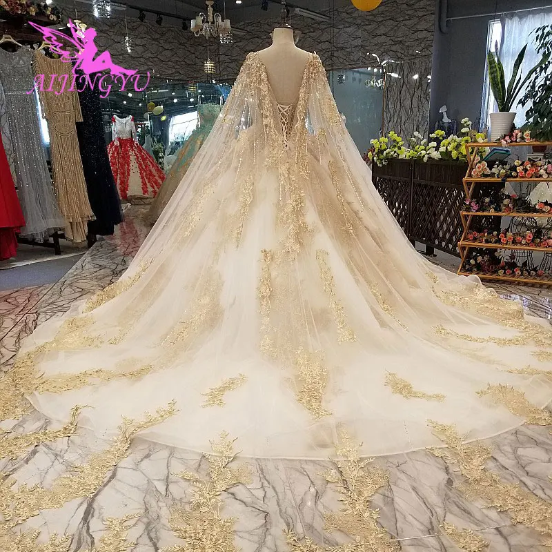 

AIJINGYU Made In Turkey Muslim Bridal Gown African Frocks Best Winter Vintage Brush Dresses Rose Beautiful Wedding Gowns