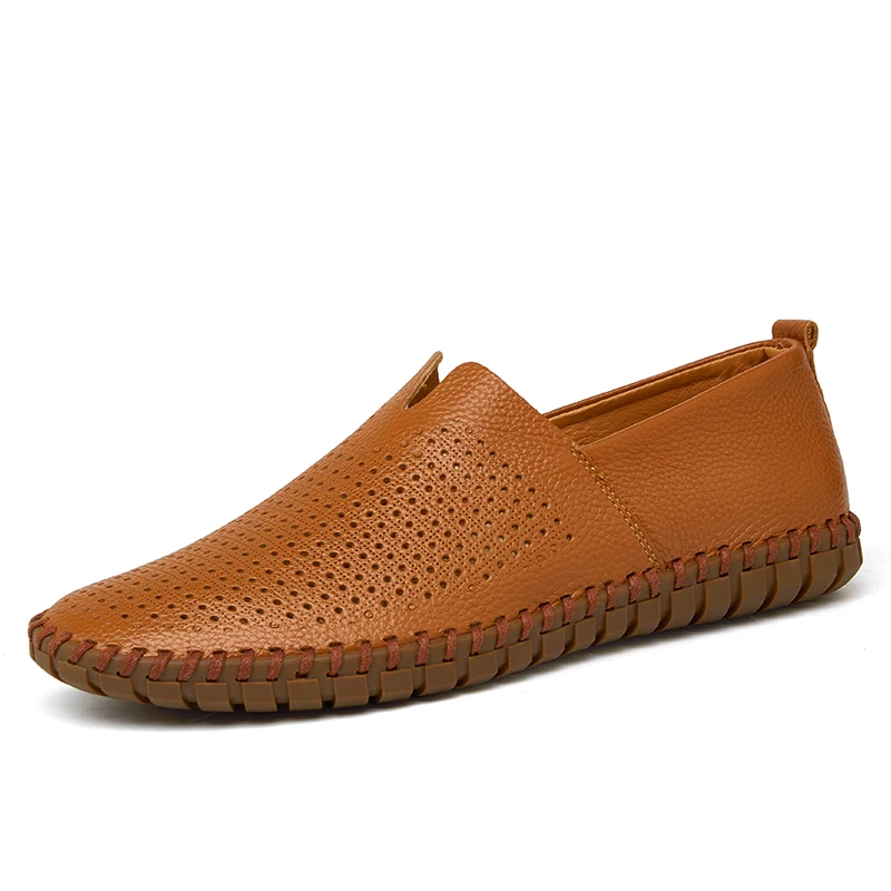 2019 Men Casual Shoes Flats Summer Brethable Genuine Leather Business Work Loafers Zapatos Hombres Big Size 47 | Обувь