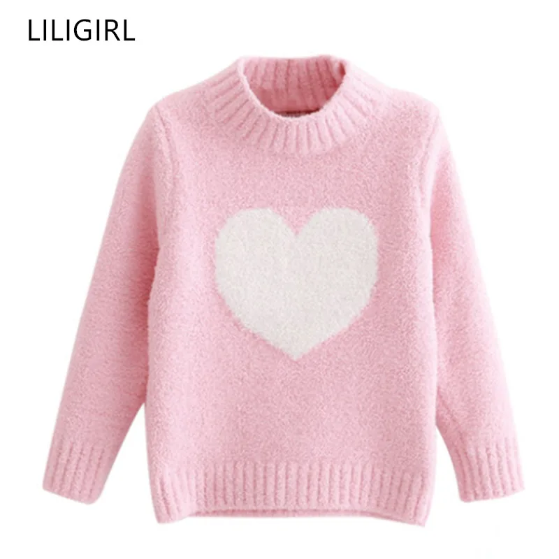 Фото LILIGIRL/хлопковый свитер для маленьких девочек зимняя теплая трикотажная одежда с
