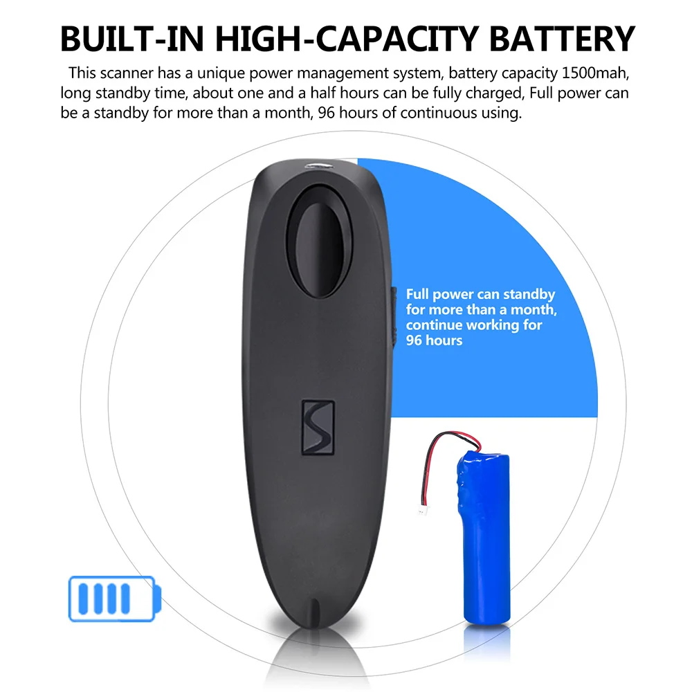 1D CCD USB Bluetooth 2 4 ГГц беспроводной считыватель штрих-кодов расстояние передачи 100