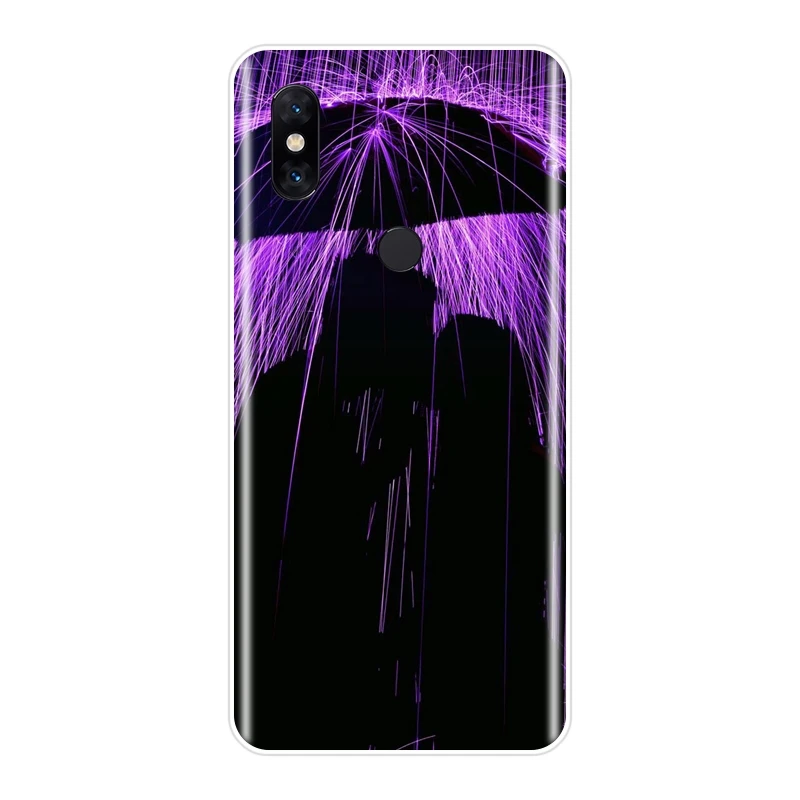 Силиконовый чехол для телефона Xiaomi Mi Max 1 2 3 с фиолетовыми цветами звездами и