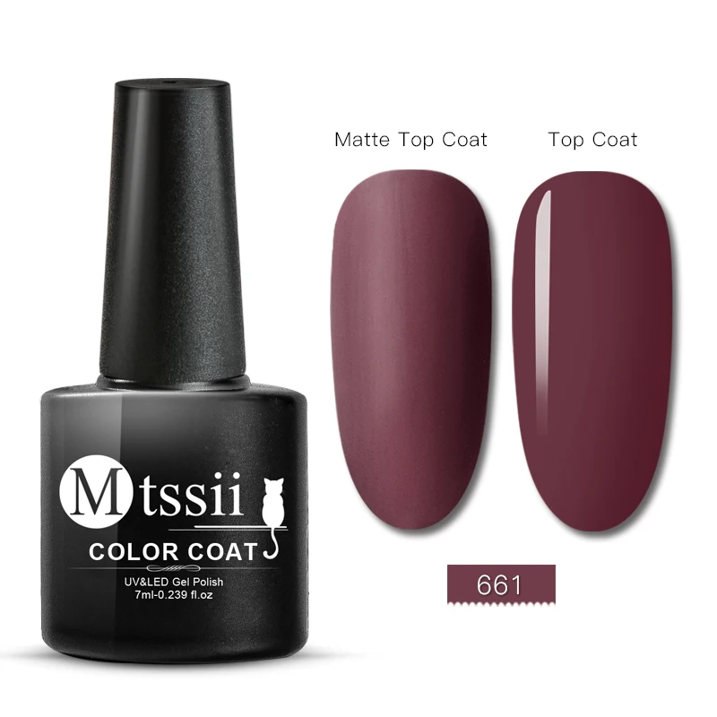 Mtssii 7ml Gel Nail Polish Matte Color Soak Off Matte Top Coat Nail Art Gel Varnish Manicure lacquer Semi Permanent Nail Gel - Color: FFW2419