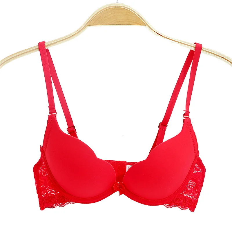

Women's Underwire Everyday Bra gather breast lace T Shirt Bra small breast Smooth Push Up Bra Summer Sexy Lingerie sleep bra