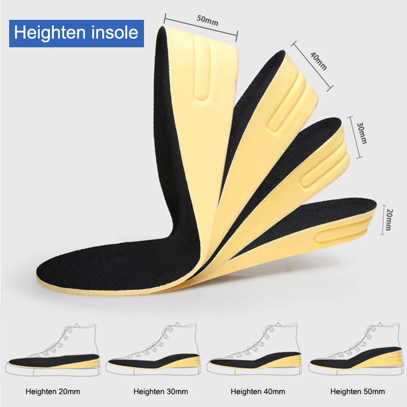 1 пара женские и мужские стельки для увеличения роста амортизация