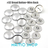 100setslot free shipping 32 aluminum round fabric covered cloth button cover metal bread shape wire back for handmade diy