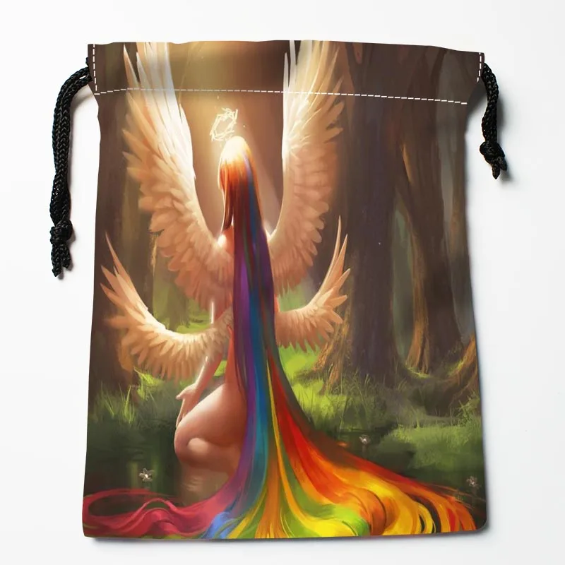 Лучшие Фэнтези Девушка Ангел Drawstring Сумки Пользовательские хранения печатных