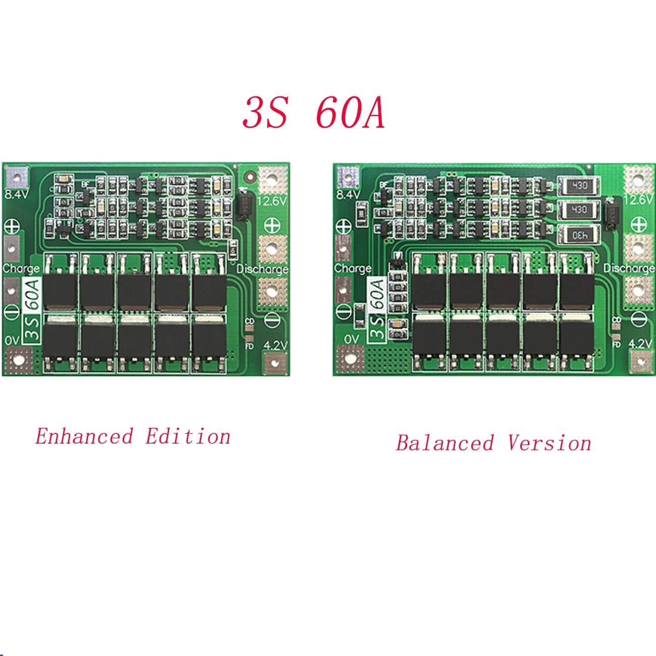 Защитная плата зарядного устройства литий-ионной батареи 3S 4S 40A 60A 18650 BMS для
