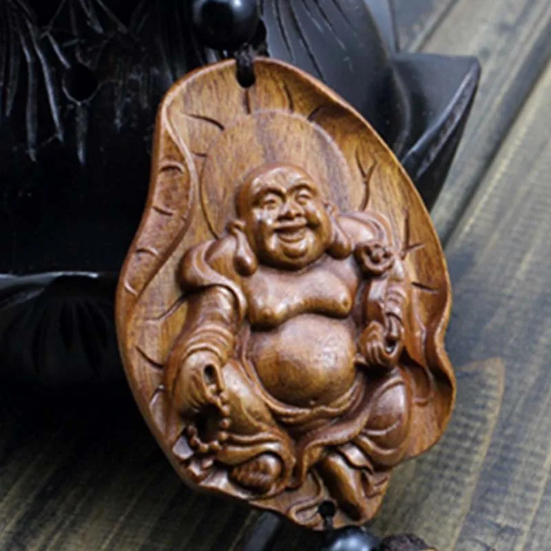 Китайский буддизм подарки Shakyamuni резьба по дереву скульптура амулет Автомобиль
