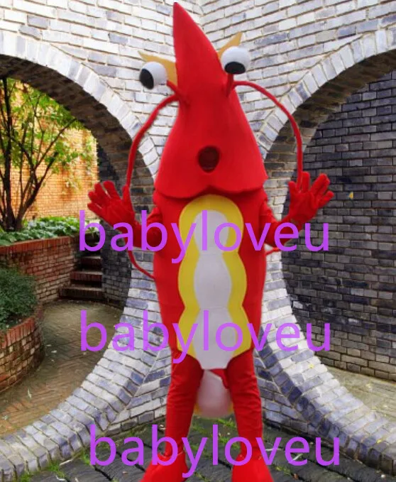 Новый красный Креветки костюм талисмана необычные bugs bunny дракон mascotte охлаждения