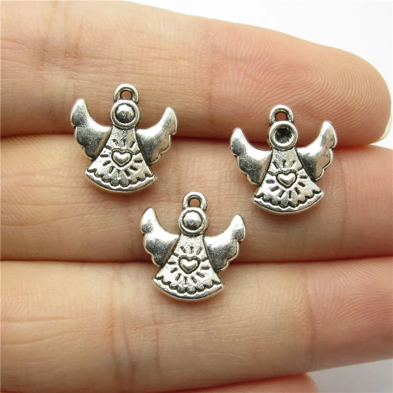 

Wholessale 65pcs (13*13mm ) antique silver angel charms fit Europe Bracelets DIY Pendant Jewelry Making
