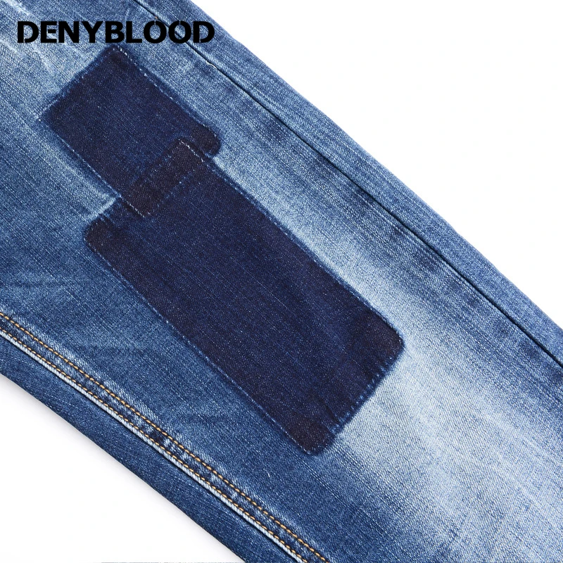 Denyblood Jeans Mens Jeans Stretch Denim Slim Straight Distressed Jeans Ripped Patchwork Fashion Casual Pants Trousers 158012