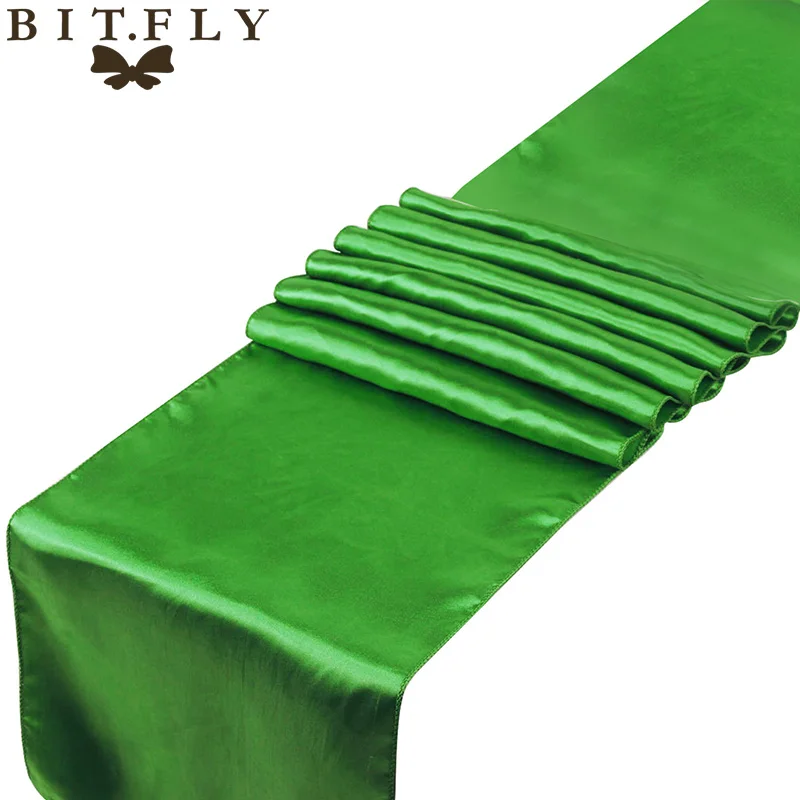 

Top Selling Elegant Banquet table ribbon bows Clover green Color Romantic Wedding decoration 12" x 108" Free Shipping Best Price